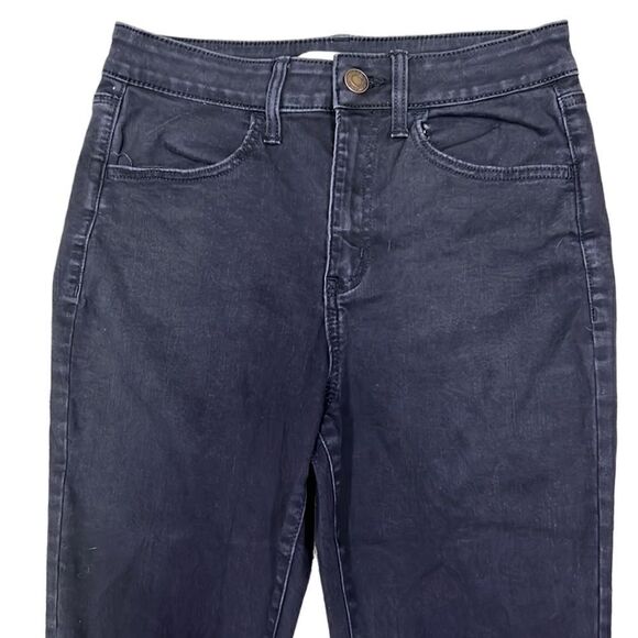 Sol Super High Rise Ultimate Jegging Juniors 11 Black Jeans w Distressed Knees - Picture 2 of 12